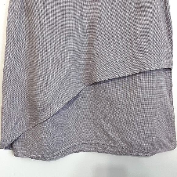 J McLaughlin 100% Linen Women Shirt Large Brown Boxy Boho Artsy Lagenlook Resort - Picture 4 of 8